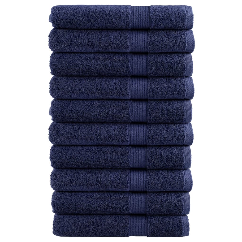 Premium Towels SOLUND 10 pcs Navy Blue 100 x 200 cm 600 g m²
