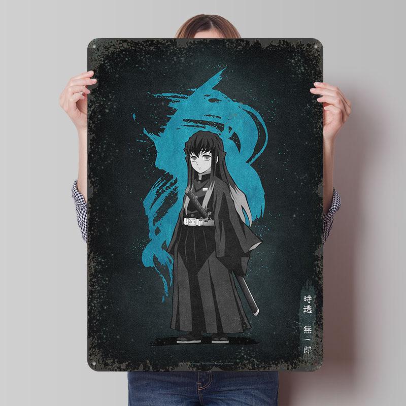 Muichiro Tokito Mist Hashira Metal Poster Customized Wall Art Retro Vintage Tinplate Signs for Modern Home Decoration Luxury