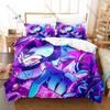 Cool Muted Grayscale Abstract Hell Devil Hitman Silhouette 3Pcs Bedding Set Duvet Cover & Pillowcases Dark Gothic Hell Home Text