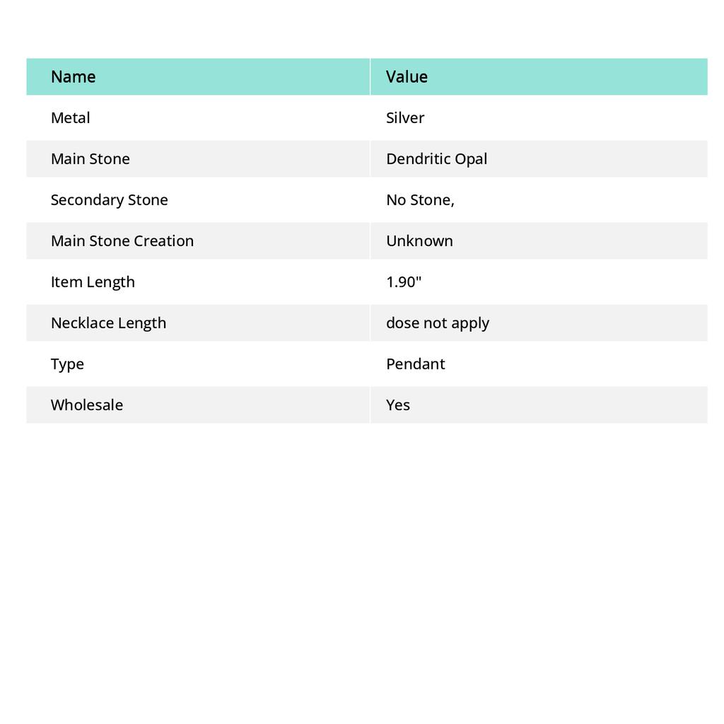 Dendritic Opal Gemstone Handmade Ethnic Design Gift Jewelry Pendant 1.9" E5y23