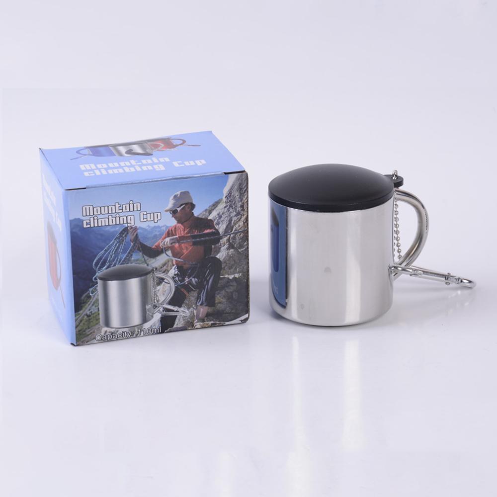 

110 мл Уличная чашка для чая Модная мини-кружка из нержавеющей стали Легкая чашка для воды Портативные принадлежности для кемпинга на открытом воздухе