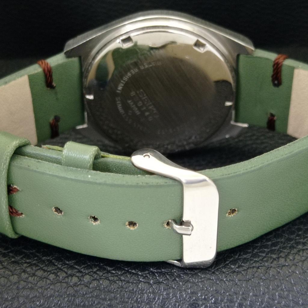 SEIKO AUTOMATIC 6309A JAPAN MENS VINTAGE GREEN COLOR DIAL WATCH a701448-5 R206b-a701448