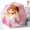 1pc Sturdy 8-Bone Auto Umbrella, Moon and Angel Umbrella, Digital Printed, Foldable Umbrella for On-the-Go Outdoor Use