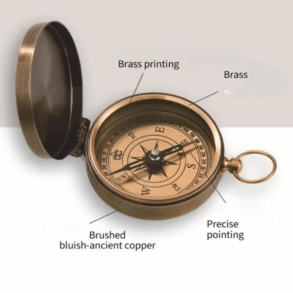 Retro Style Portable Pocket Compass Portable Camping Compass Retro Pocket Watch  Navigation