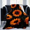 1pc Sunflower Printing Lightweight Flannel Blanket, Comfortable and Warm Blanket, for Camping Sofa Bed and Couch Office, in All Seasons