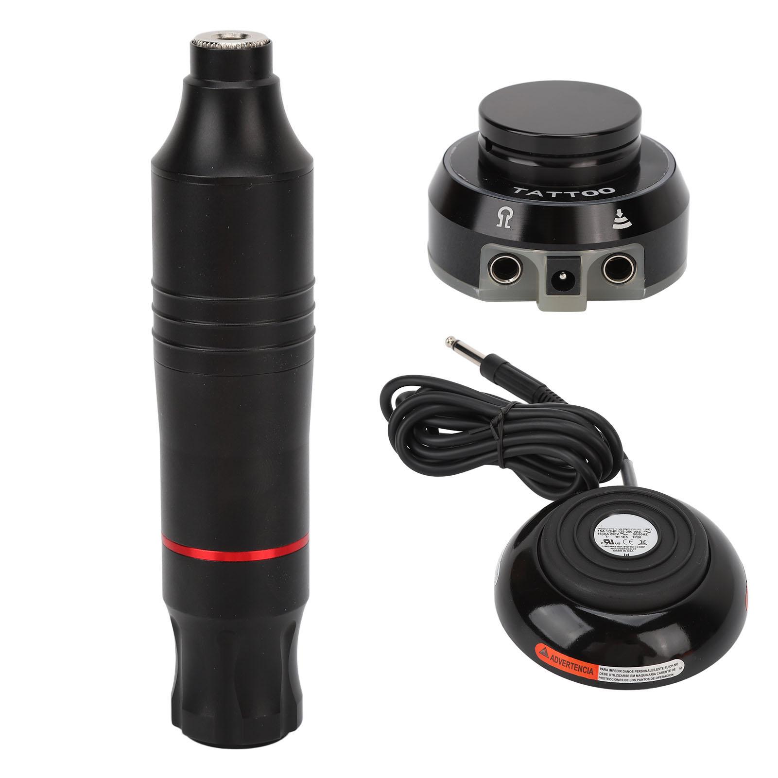 

Комплект роторной тату-машинки с цветным блоком питания и педалью для практики татуировки на коже, набор мотор-ручек US Plug