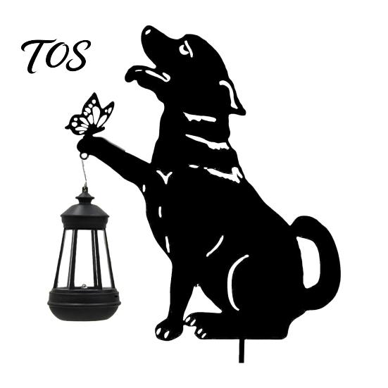 Retro Style Courtyard Decor Black Cat Solar Lantern, Garden Stake Light, Waterproof Gnome Frog Metal Yard Art Statue, Outdoor Lamp for Front