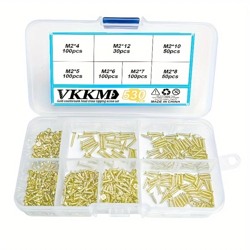 

Комплект из 530 саморезов M2 с контргайками и шурупами по дереву — идеально подходит для проектов «сделай сам» и профессионального использования