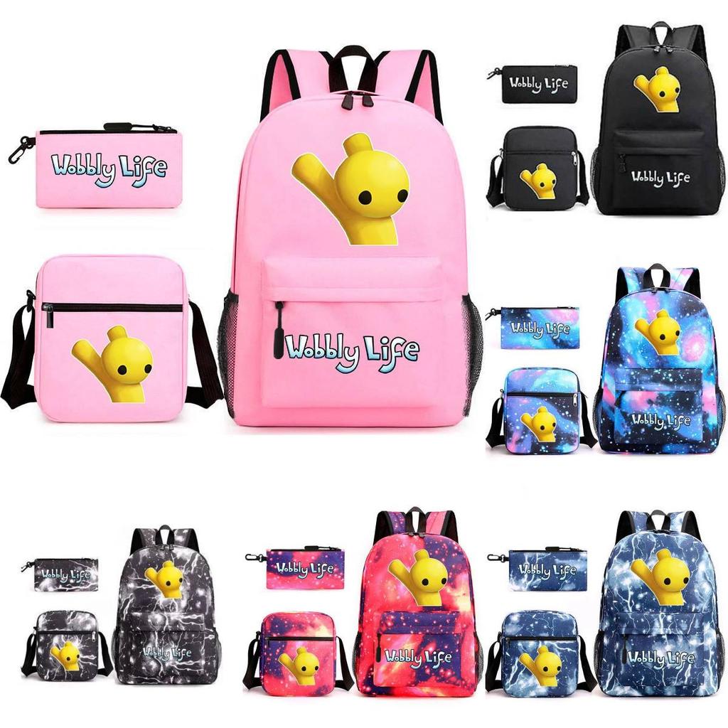 Design Printed Backpack And Shoulder Bag Three Piece Set Kids Gift