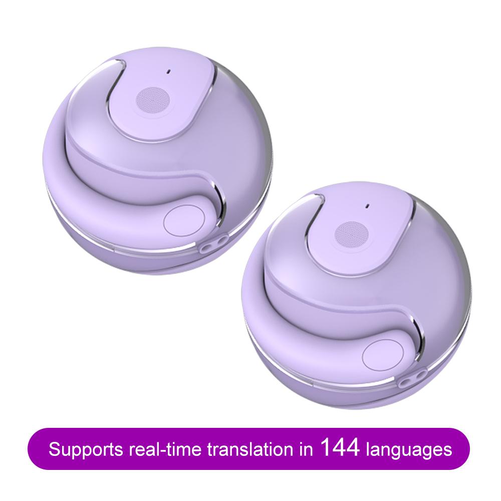 144-Language AI Translator Headphones Bluetooth 5.3 Wireless IPX7 Waterproof Real-Time Two-Way Translation for Global Business