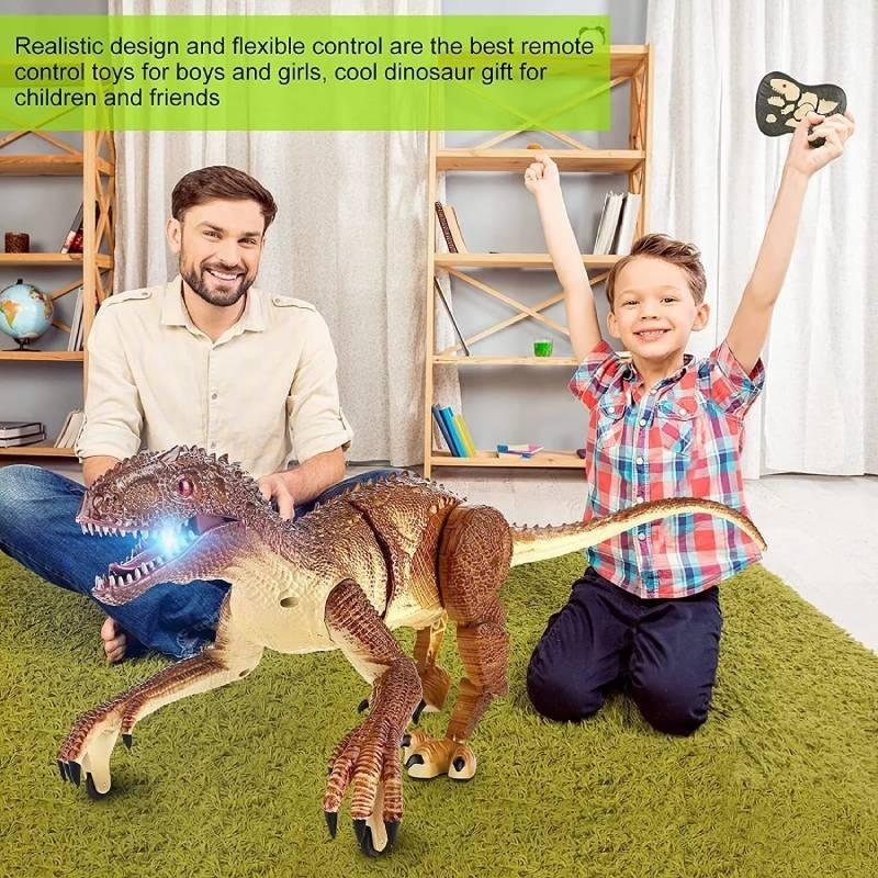 Remote Control Dinosaur Toy Large Realistic Raptor With Spray Function For Boys And Girls Ideal Gift