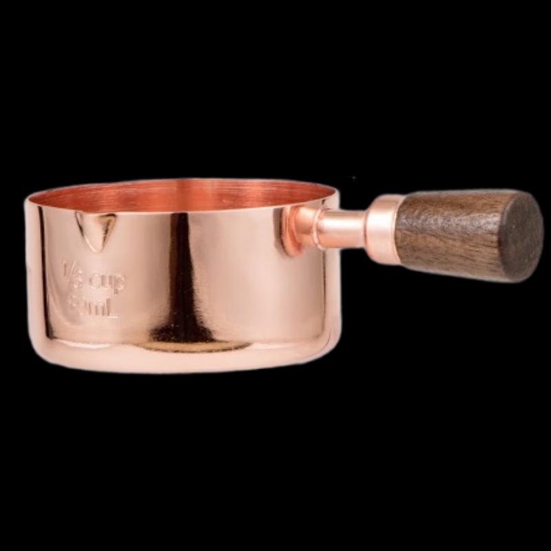 

Rose Gold Stainless Steel Sauce Dish with Wood Handle