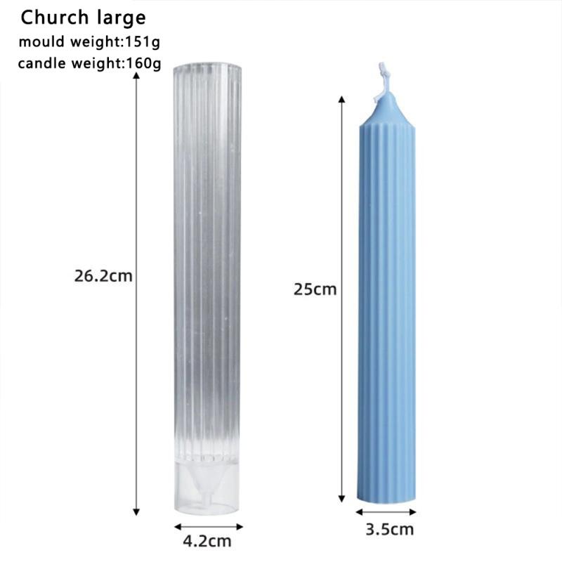 

Ручная пластиковая форма для свечей, форма для изготовления ароматических свечей для всех видов круглых длинных полос Church 3.5x25cm