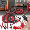 2 Pcs Multimeter Banana Plug To Alligator Clips Test Lead for Electrical Testing 4 Mm Stackable Plug Silicone Alligator Clip