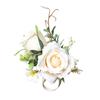 Yousheng White Rose Wedding Boutonniere, Elegant Wrist Corsage, European Style Silk Flower for Bride Groom Bridesmaid Groomsman Parents