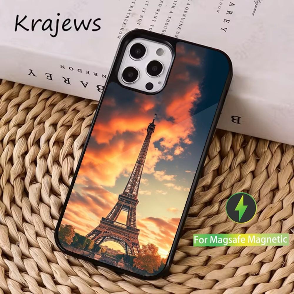 Art Paris Eiffelturm Handyhülle Für iPhone 16,15,14,13,12,11,Pro,Max,Plus,Mini, Magsafe,Magnetisches Kabelloses Ladecase