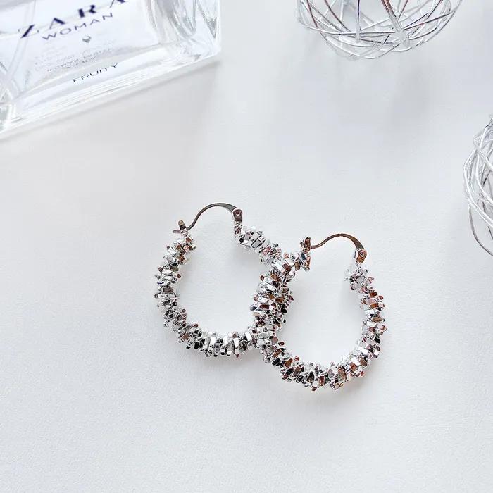 Bling Texture Hoop Earrings PYBE0123