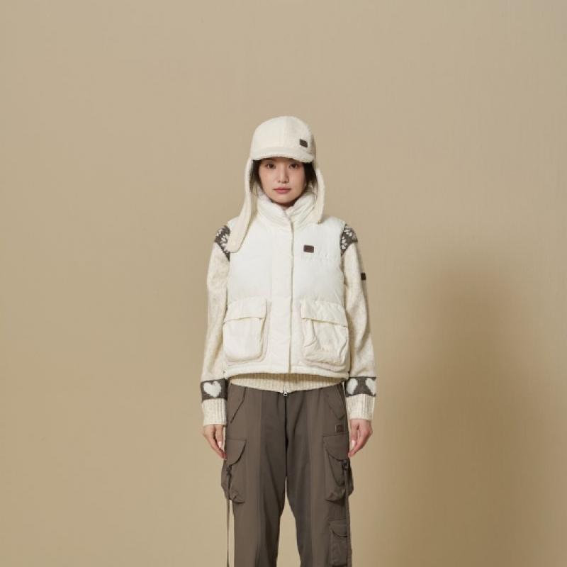 Teddy Pocket Vest  Ivory 