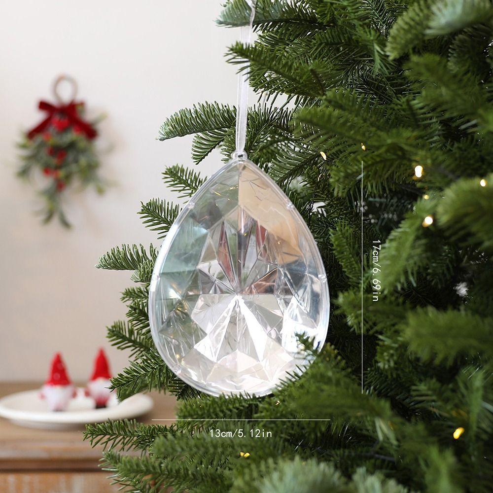 Transparent Crystal Ornament Faceted Faceted Tree Ornament  Christmas Tree Decor