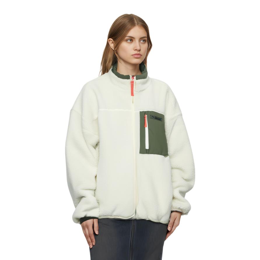 Skechers Fashion Retro Color Block Knitted Jacket Women Jackets Tofu-White L423W011-0211