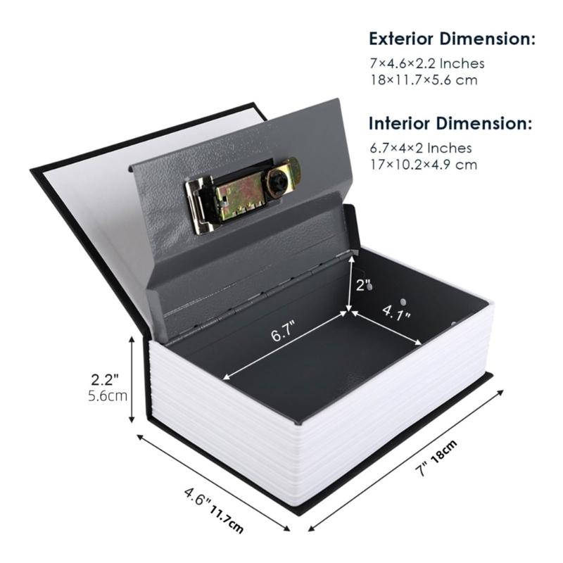 Strapazierfähiger Buchsafe aus Kunstleder mit zuverlässigem Schließmechanismus Tragbarer Safe Geheimes Buch Geldkassette zur Aufbewahrung von Bargeld