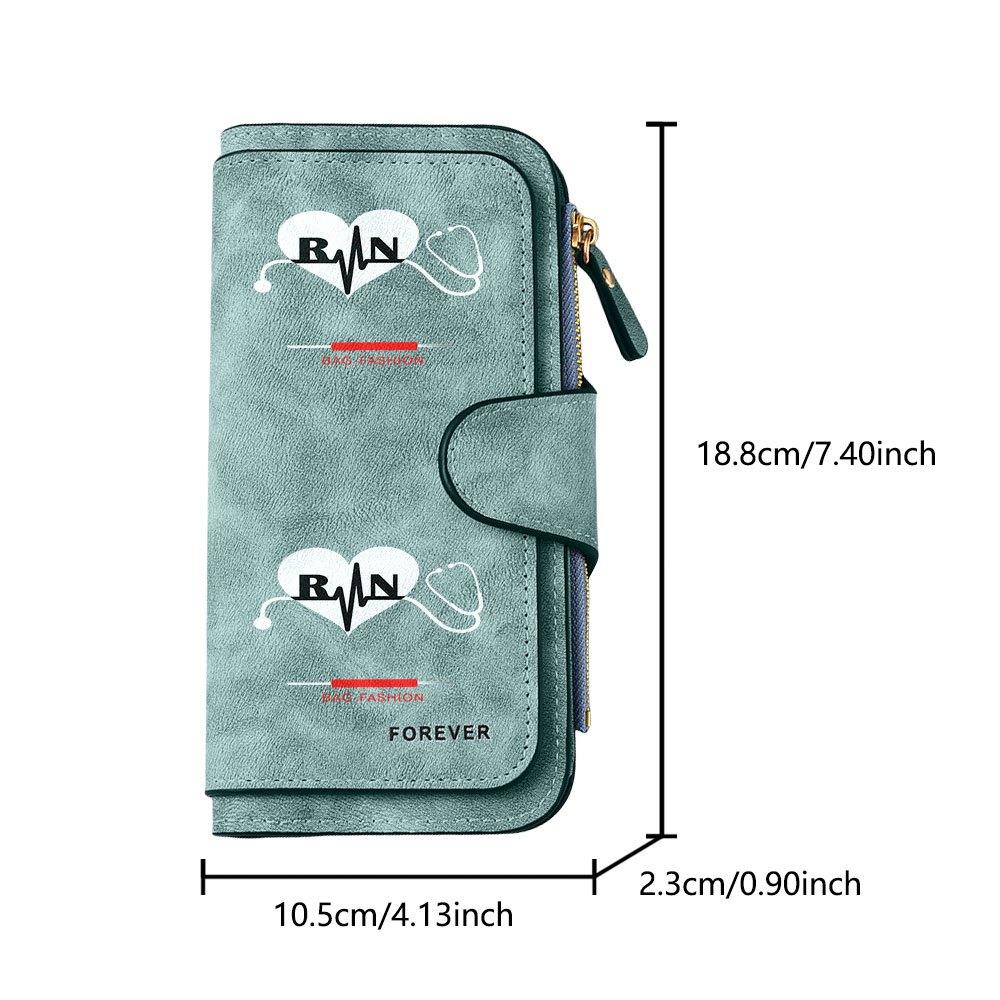 Nurse ECG Long Zipper Wallet, Large-capacity Card Holder, Unisex Clutch Bag, Stylish Zippered Coin Purse, Suitable for Daily Use, a Great Gift for