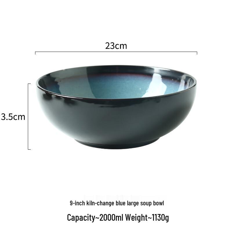 

ZISIZ Kiln-Glazed Blue Ceramic Bowl