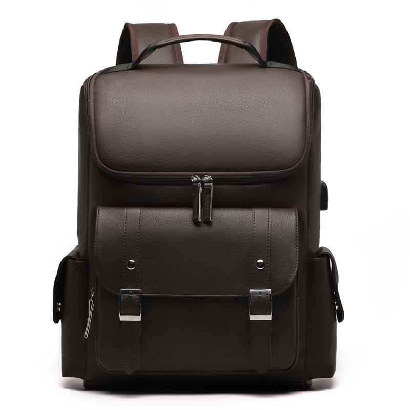 Fashion Luxury Men Backpack Waterproof PU Leather Travel Bag Man Large Capacity Teenager Male Mochila Laptop Backpacks