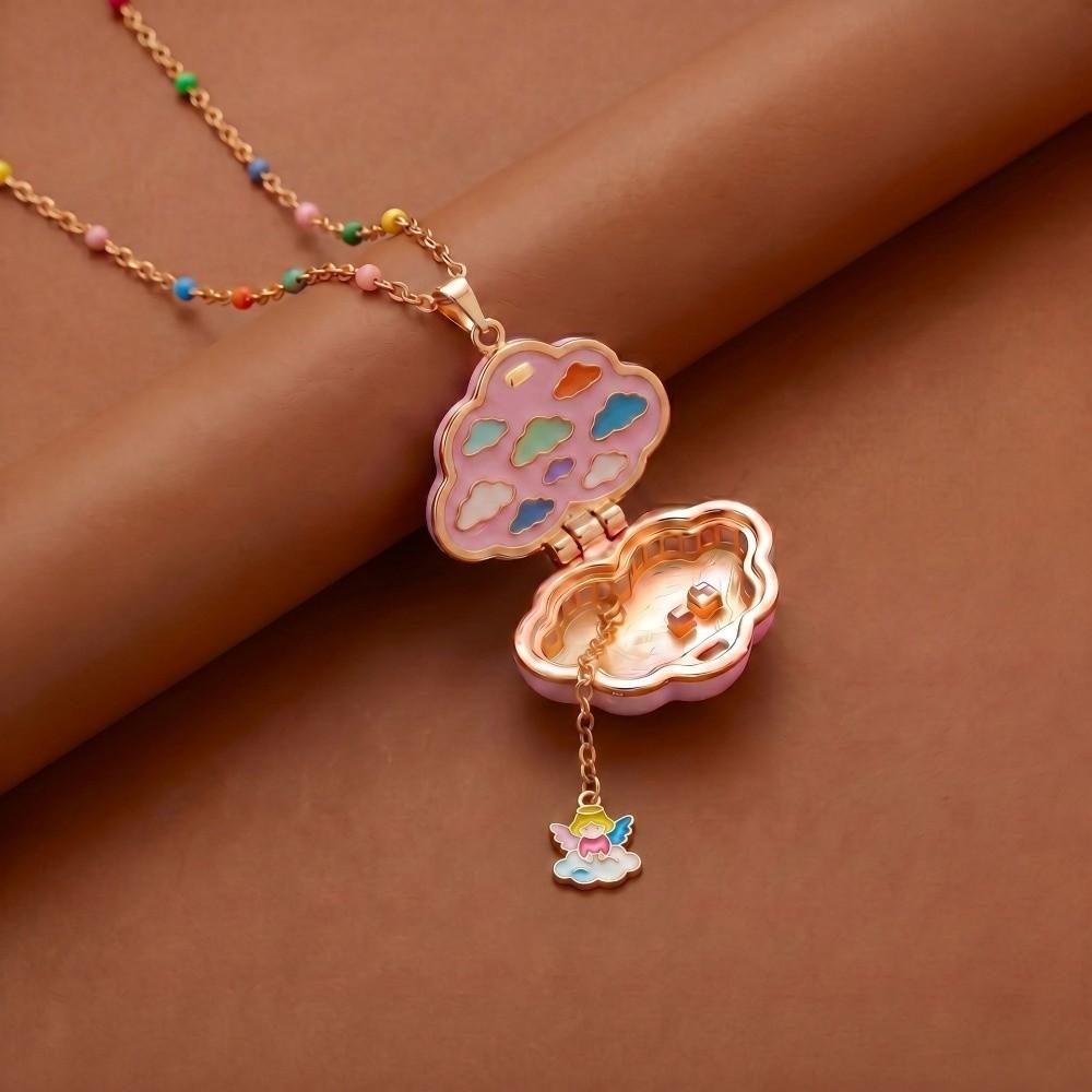 Interesting Design Jewelry Pendant Cute Cloud Opening Box Necklace Phase Box Necklace for Women