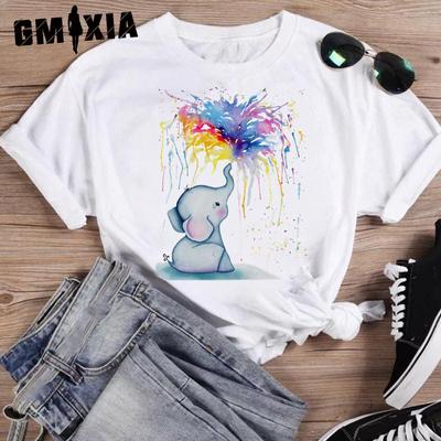 Women's Fashion Casual Summer Spring Solid Color Print Short Sleeve O-Neck T-shirts and Loose Tops