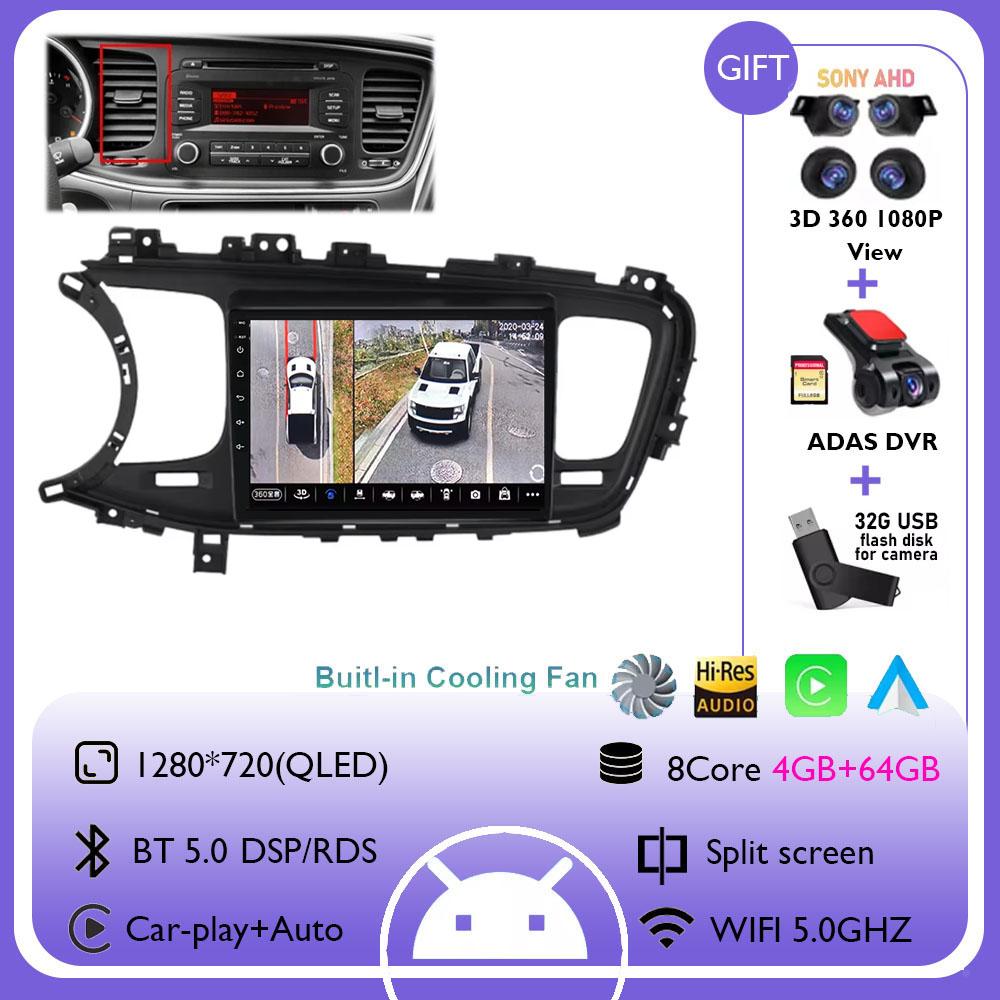 Android 14 Carplay Car Radio For KIA K5 Optima 3 TF 2011 - 2015 Multimedia Video Player Navigation GPS Stereo No 2 Din 2Din DVD