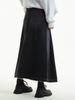 Unknown Planet Front Slit Denim Long Skirt Black