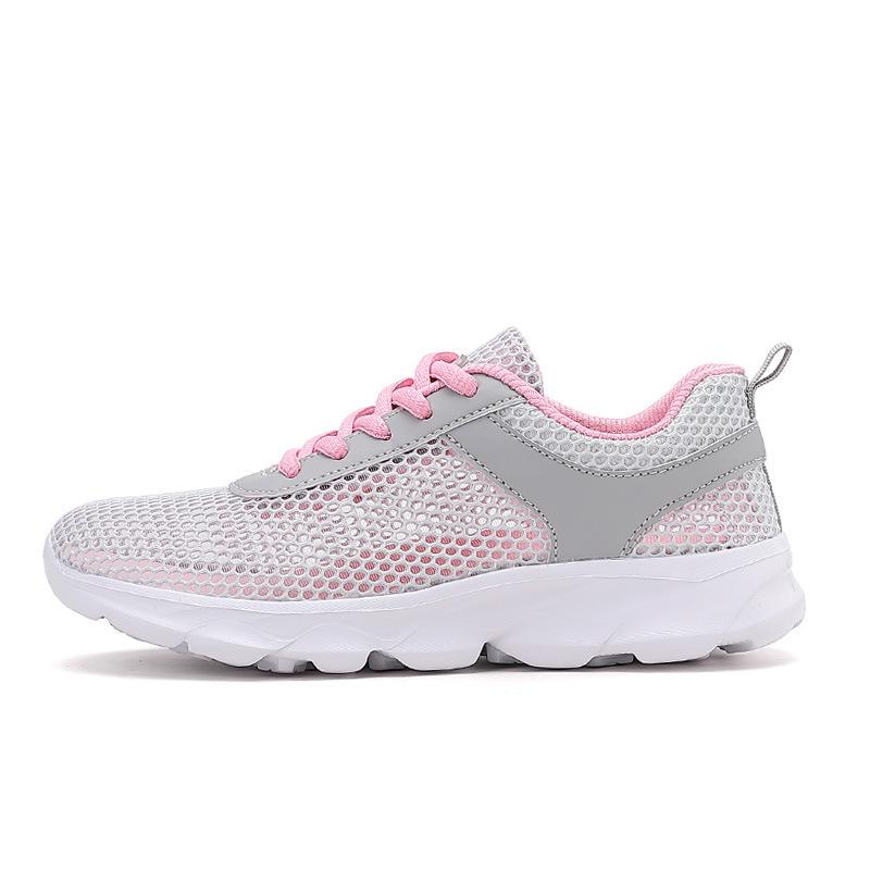 Hollow Breathable Running Shoes Summer Lightweight Sports Shoes Low-top Lace-up Mesh Casual Shoes