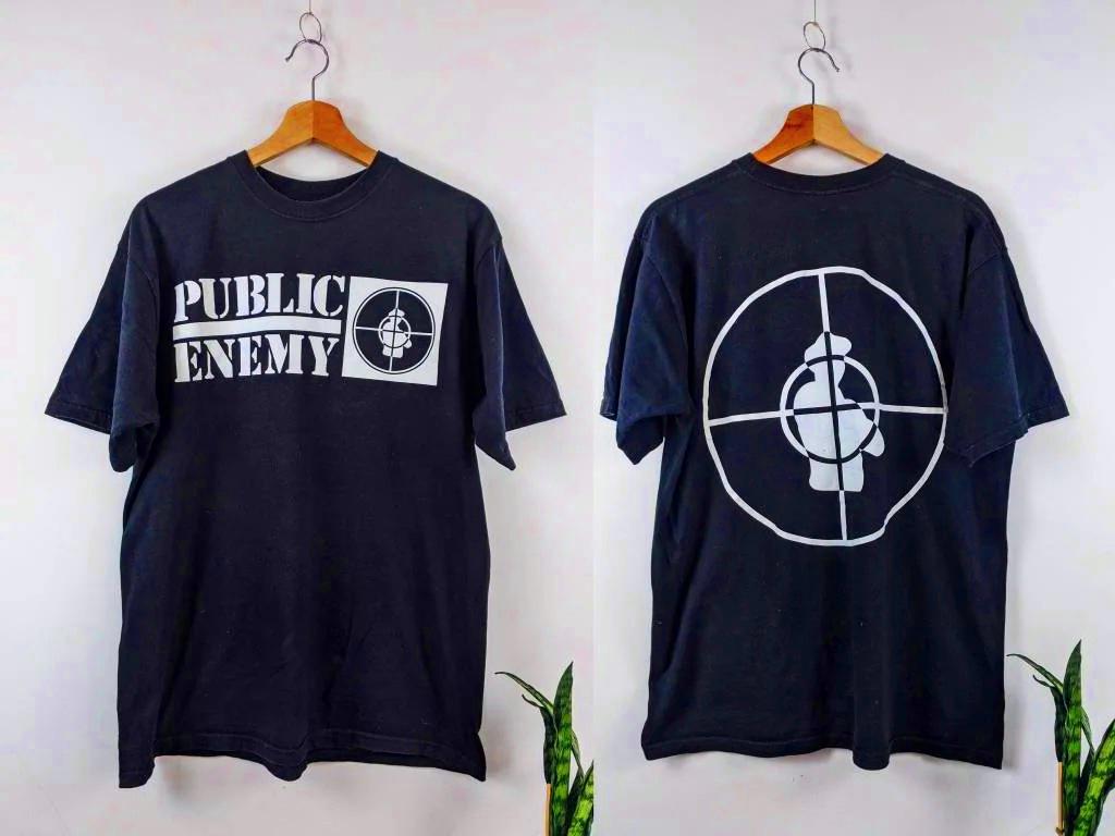 GUOYAN TOP Public Enemy T-shirt Fight The Power Zomer Katoen Heren Dames Top T-shirt Korte Mouwen Kleding Streetwear Losse Casual Trendy Y2K 2XL