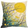 Home Decor Yellow Moon and Tree Pattern Decorative Pillow Pattern Cushion Cover Suitable for Sofa Bedroom Car Pillow Cover