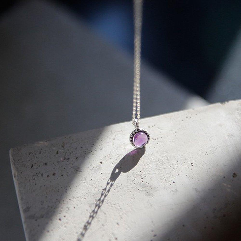 J.Lauren 02N0709 February Birthstone Amethyst Pendant Silver Necklace