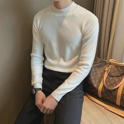 Unregelmäßiger Quasten-Unifarbener Rollkragen-Herrenpullover - Slim Fit, Warm, Trendiger Stil für Herbst und Winter