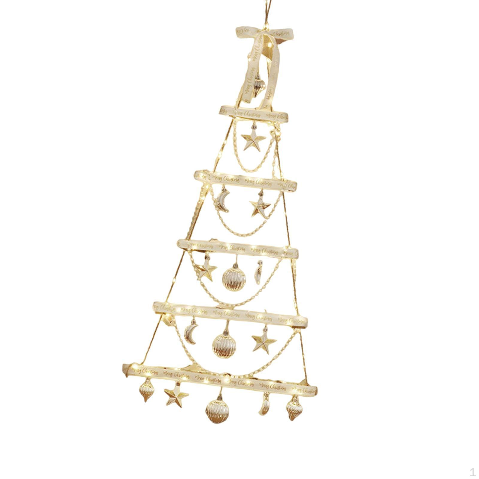 

Рождественский настенный орнамент деревянная звезда лестница дверь украшение для наружного праздника белый