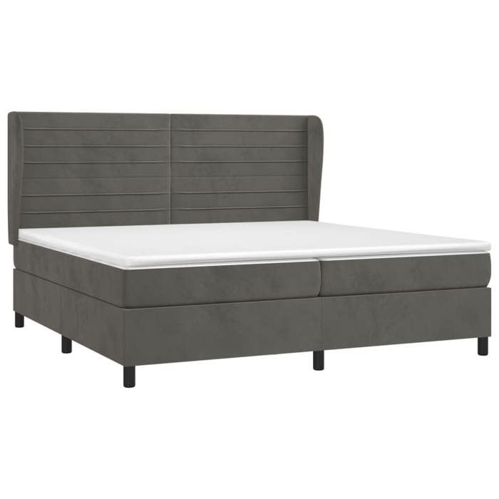 Maison Exclusive - Rete a doghe per letto e materasso Grigio scuro 200x200cm Velluto