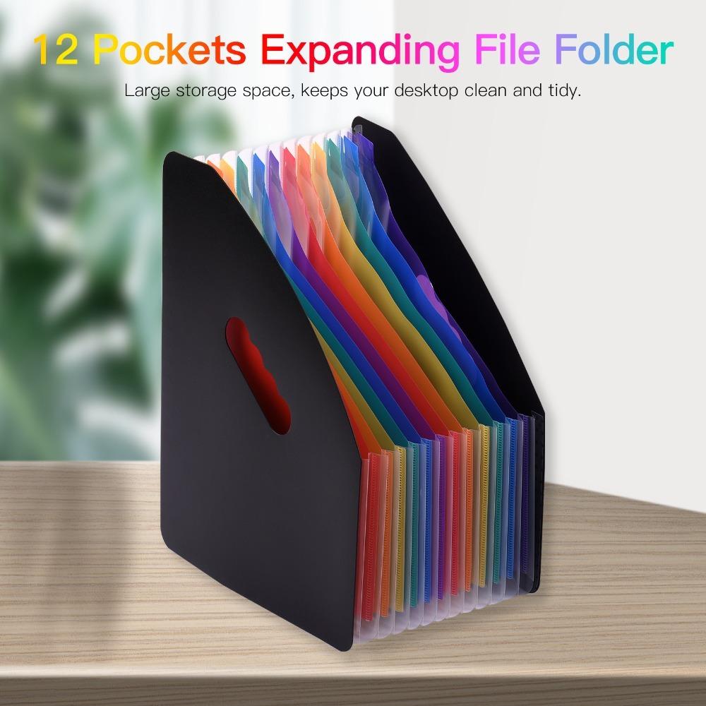 12 Pockets File Organizer Portable Document Organizer Self Standing File Rack  Book