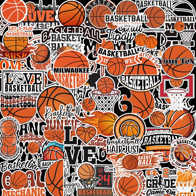 50 Basketball-Sticker für Laptops, Handys, Planer & mehr - Wasserdicht & Dekorativ