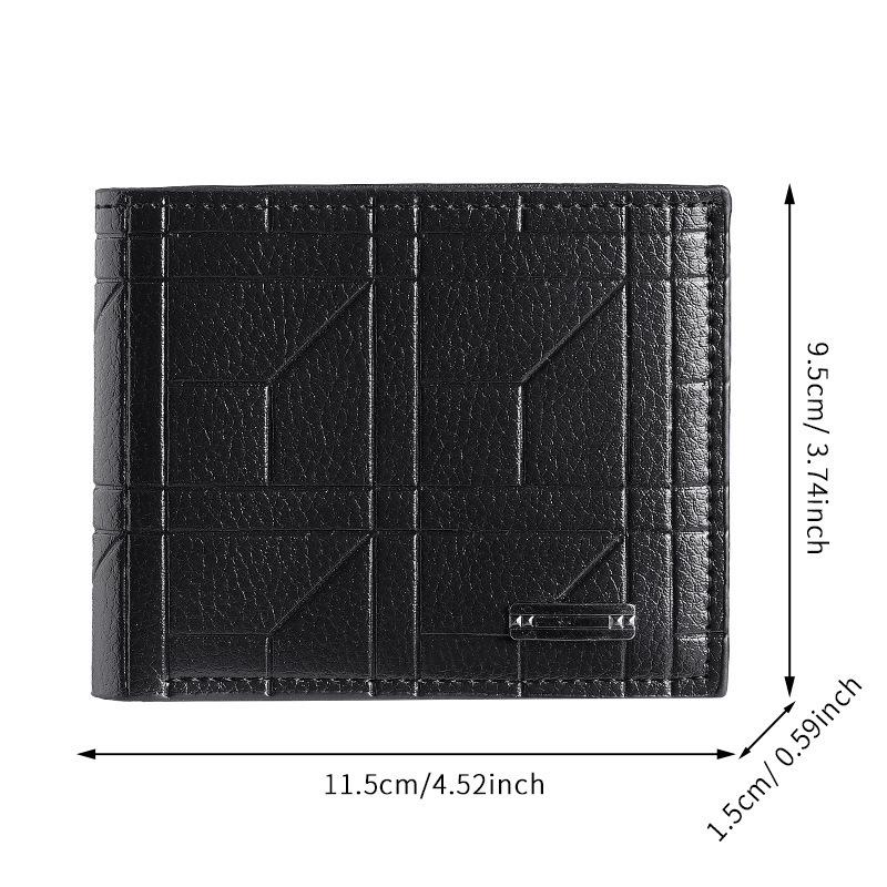 Men's Youth Fashion Plaid Short Wallet - Large Capacity, Multi-Card Soft Horizontal Wallet