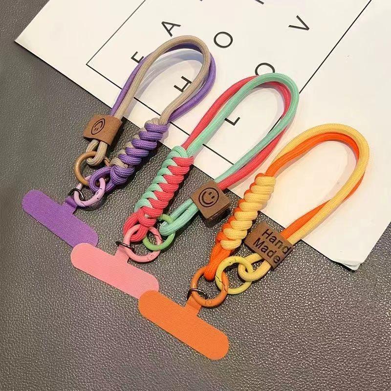 1Pc Collision Color Woven Phone Case Universal Hanging Rope Short Handheld Pendant Anti Fall Versatile Wristband Trend Niche
