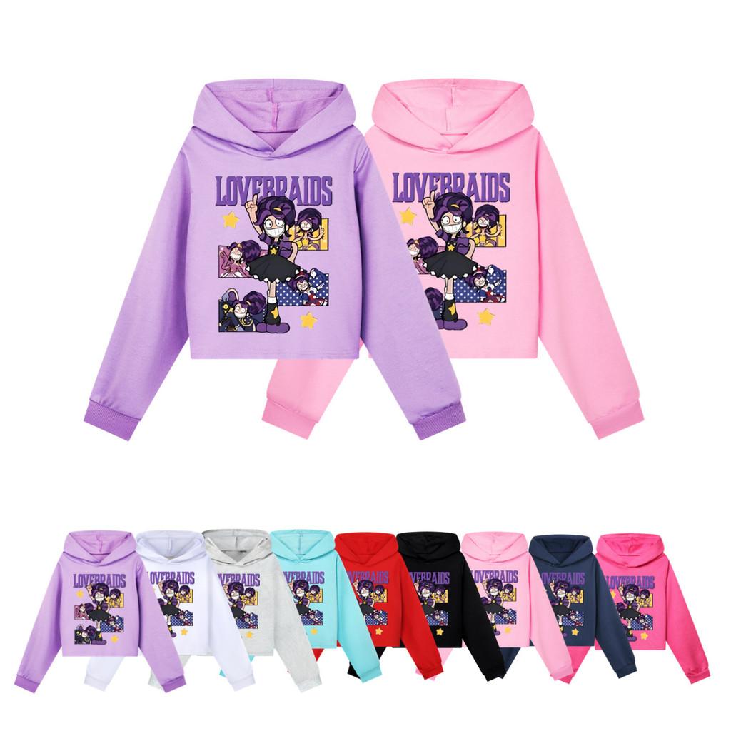 5601 Children Girls Lily Lovebraids Printed Cartoon Long Sleeves Hoodies