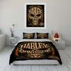 Calavera, llamas, logo de Harley-Davidson. Juegos de cama Juegos de fundas nórdicas Fundas nórdicas Fundas de almohada(1 * Funda de edredón 2 * Fundas de almohada sin relleno de edredón)