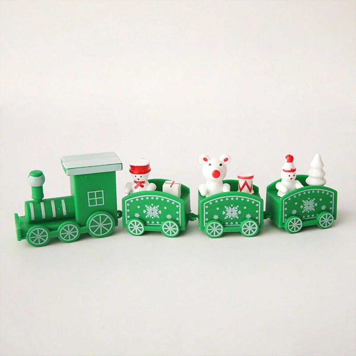 

1pc-Charming No-Power Christmas Train Decor: Perfect for Desktop & Living Room, Enhances Festive Atmosphere зелёный