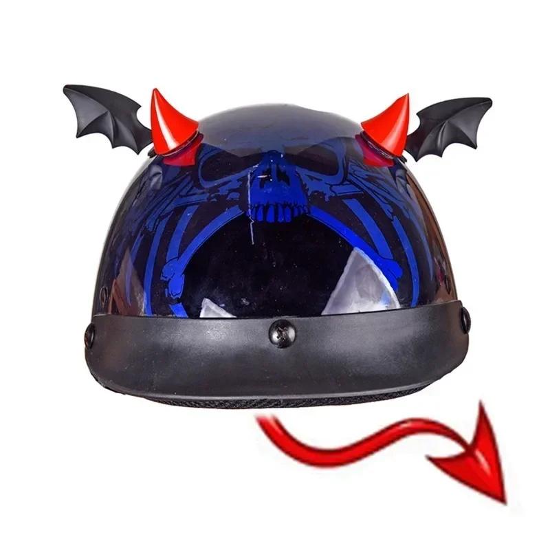 Helm Kurze Teufel Hörner Dekoration Aufkleber Motorrad Fahrradhelm Styling Kopfbedeckung Dekoration Sticke Motorrad Zubehör