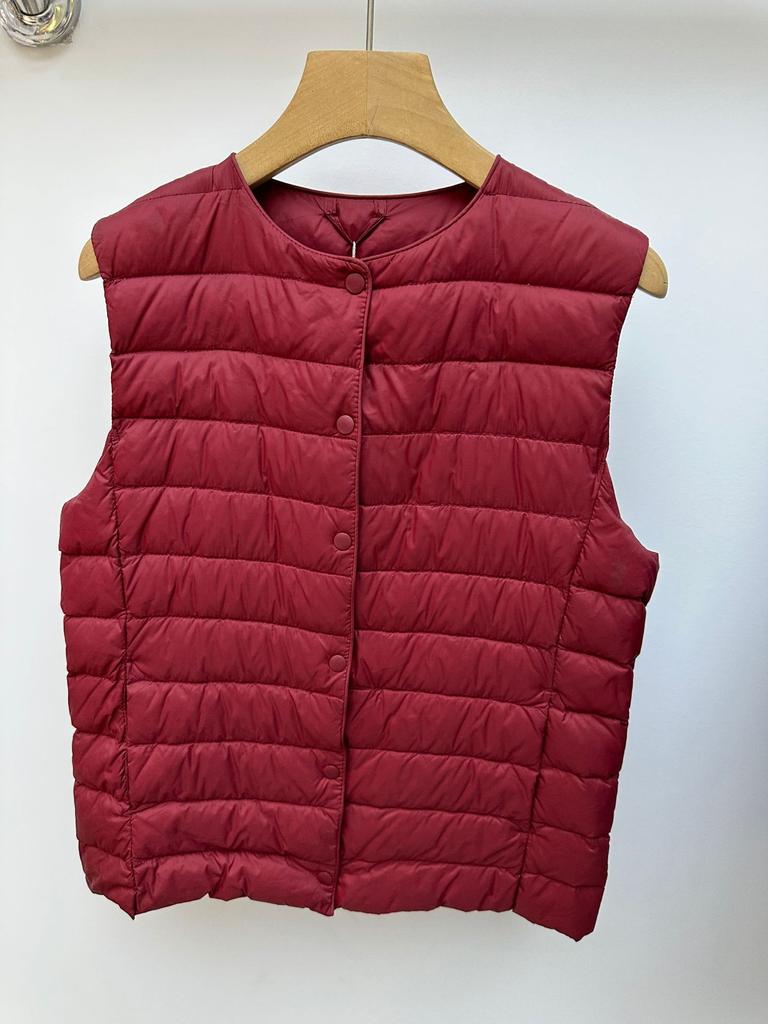 White duck down Pinghu light down jacket, vest liner, round neck V-neck variable thermal vest, vest, free storage bag.