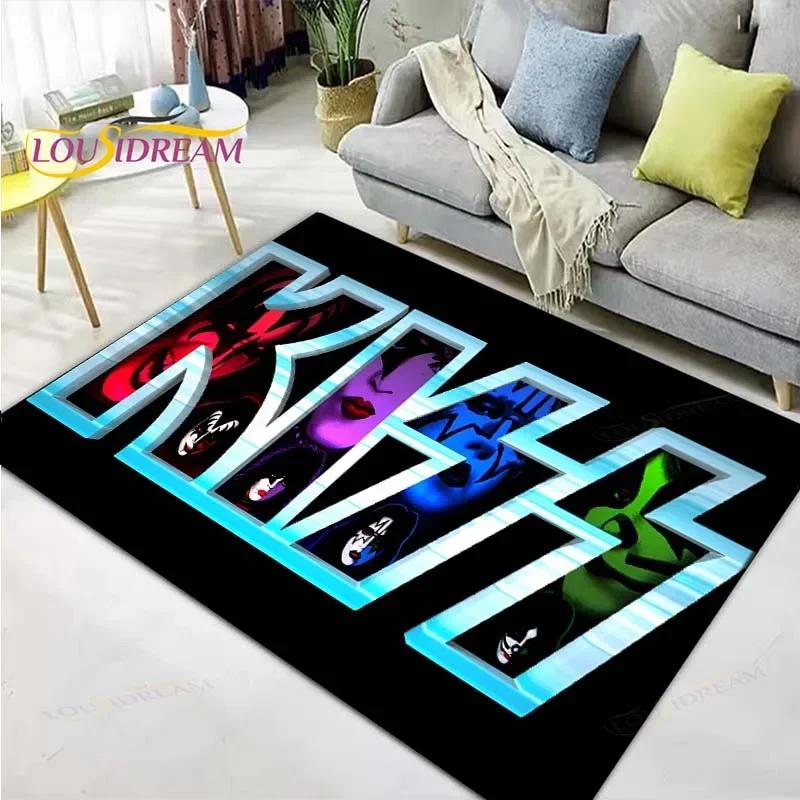 Berühmte Musik Heavy Metal Band KK-Kiss Bedruckte Teppiche Wohnzimmer Anti-Rutsch-Bereichsteppich Kinderzimmer Matten Yogamatte Großer Teppich