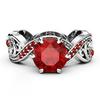 European & American Ruby Diamond-Set Engagement Rings - Unisex Christmas Ornaments & Wedding Jewelry